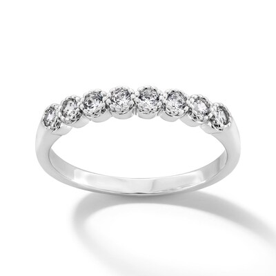 Solid Sterling Silver CZ Bezel Ring - Size 7