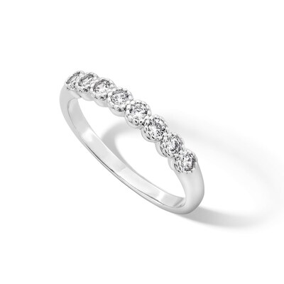 Solid Sterling Silver CZ Bezel Ring - Size 7
