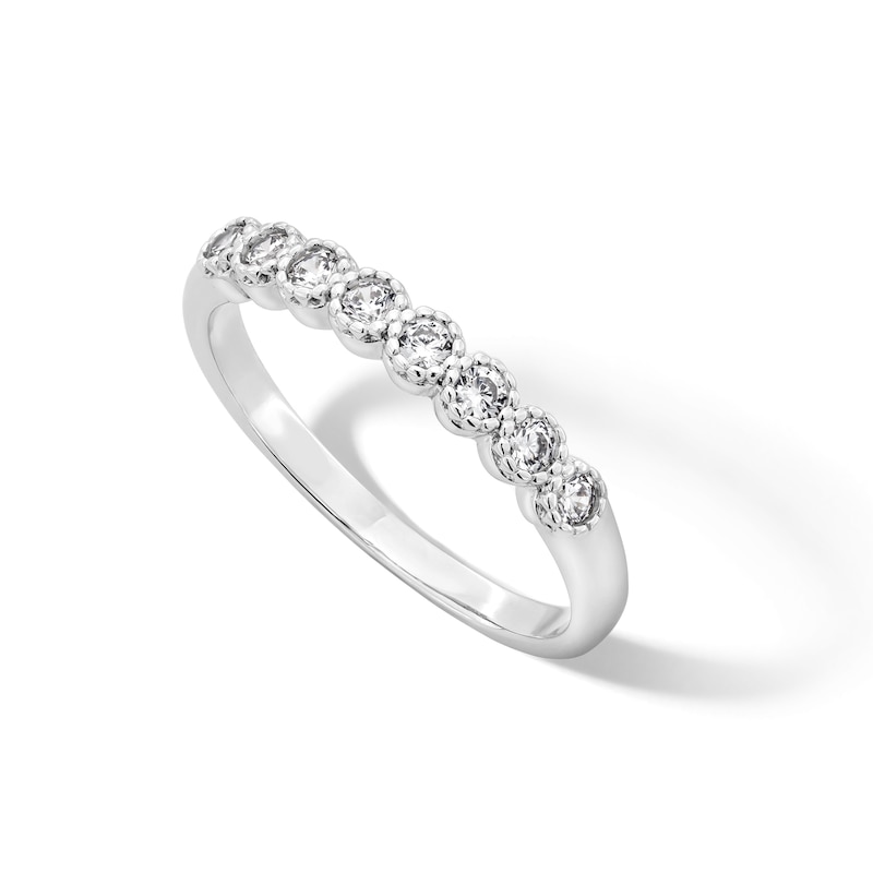 Main Image 3 of Solid Sterling Silver CZ Bezel Ring - Size 7