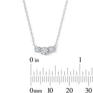 Sterling Silver CZ Round Trio Pendant - 16" + 2"
