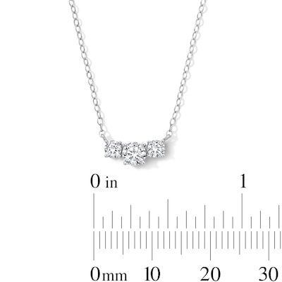 Sterling Silver CZ Round Trio Pendant - 16" + 2"
