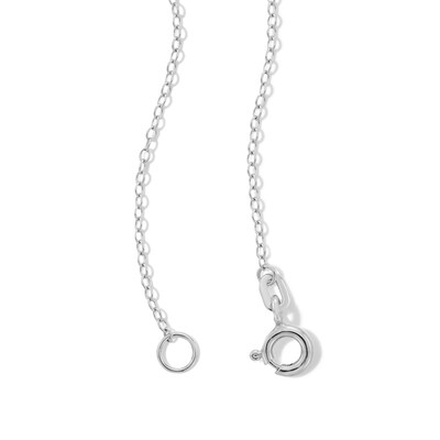 Sterling Silver CZ Solitaire Pendant - 16" + 2"