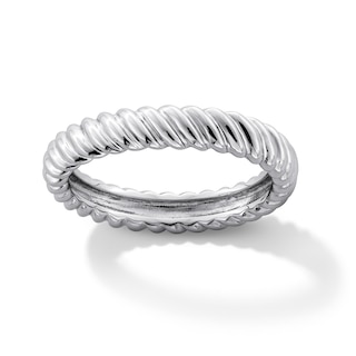 Sterling Silver Twisted Band Ring - Size 7