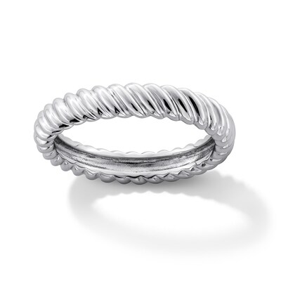 Sterling Silver Twisted Band Ring - Size 7