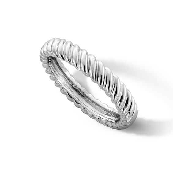 Sterling Silver Twisted Band Ring - Size 7