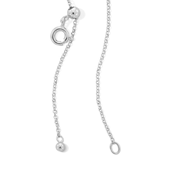 Sterling Silver CZ Cluster Heart Necklace - 16" + 2"