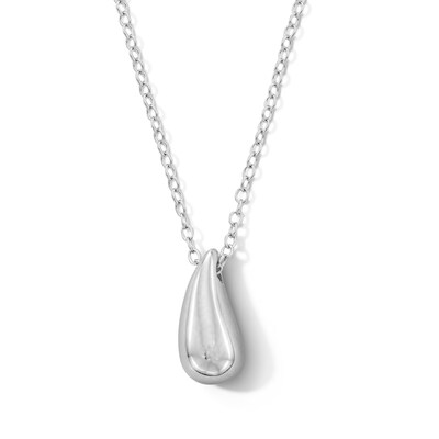 Sterling Silver Teardrop Pendant - 16" + 2"