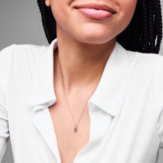 Sterling Silver Teardrop Pendant - 16" + 2"
