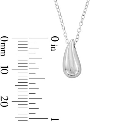 Sterling Silver Teardrop Pendant - 16" + 2"