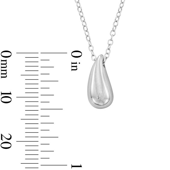 Sterling Silver Teardrop Pendant - 16" + 2"