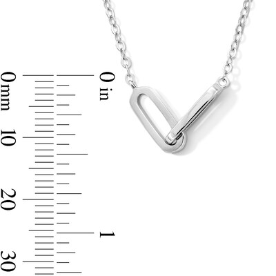 Sterling Silver Double Link Pendant - 16" + 2"