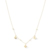 Thumbnail Image 1 of 10K Solid Gold Butterfly and Bead Station Necklace - 18"