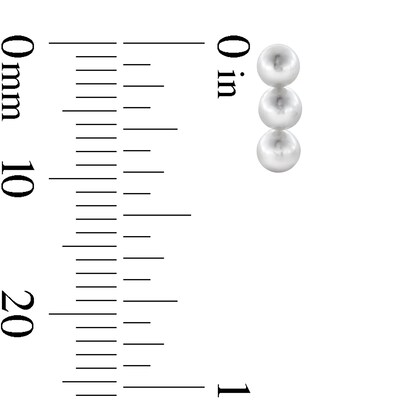 Sterling Silver Faux Pearl Bar Drop Studs