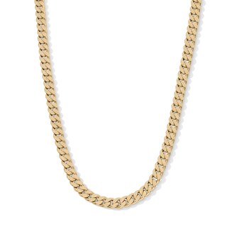 10K Hollow Gold Textured Cuban Curb Chain - 24"