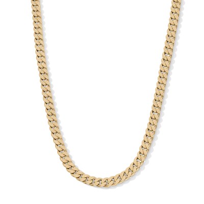 10K Hollow Gold Textured Cuban Curb Chain - 24"