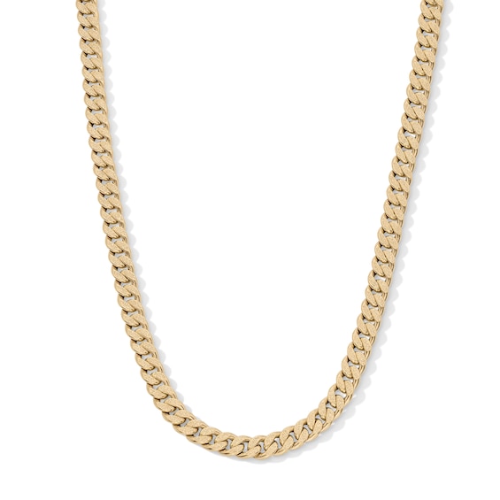 10K Hollow Gold Textured Cuban Curb Chain - 24"