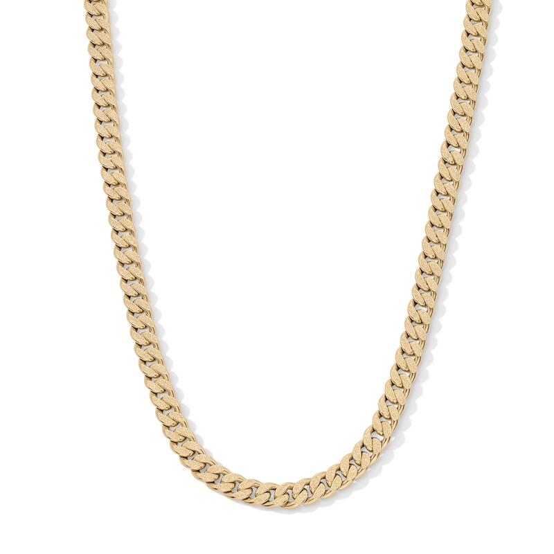 10K Hollow Gold Textured Cuban Curb Chain - 24"