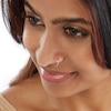 Thumbnail Image 3 of 14K Solid White Gold CZ Nose Stud and Hoop Set - 20G 5/16"