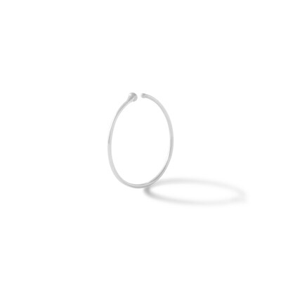 14K Semi-Solid White Gold Nose Ring - 24G 7/16"