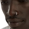 Thumbnail Image 2 of 14K Solid White Gold CZ Baguette and Round Five Stone Nose Hoop - 20G 3/8"
