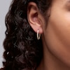 Thumbnail Image 2 of 10K Gold and Pavé-Set CZ Huggie Hoop Earrings