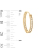 Thumbnail Image 3 of 10K Gold and Pavé-Set CZ Huggie Hoop Earrings
