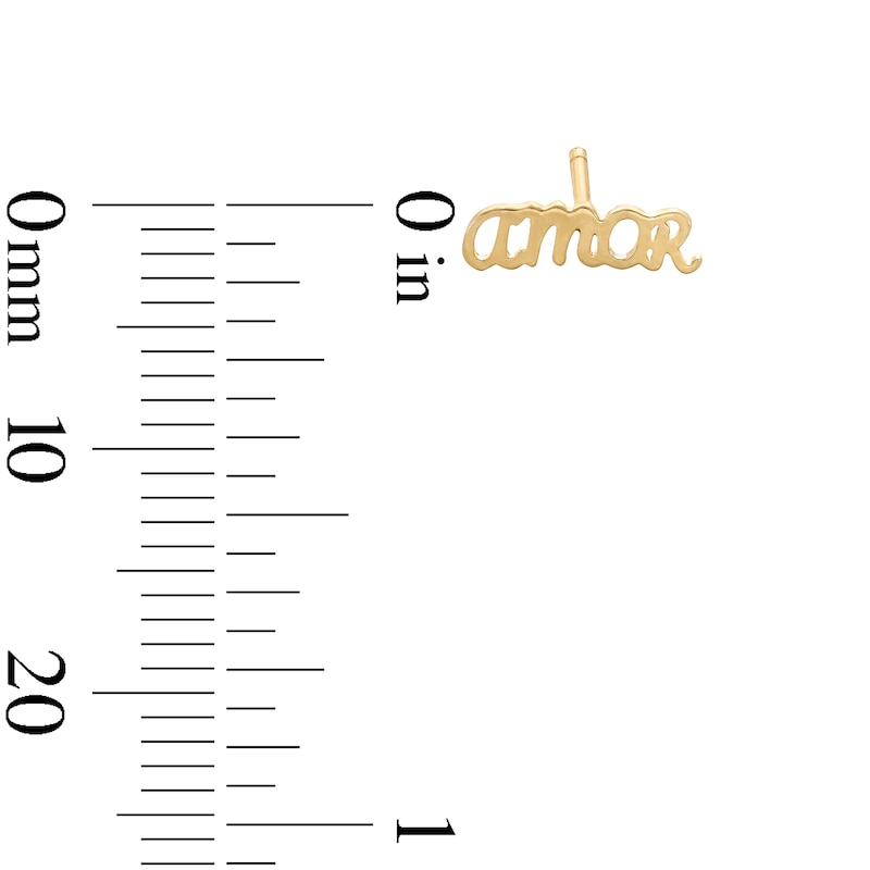 Main Image 3 of 10K Gold Amor Studs