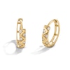 Thumbnail Image 1 of 10K Gold CZ Chevron Huggie Hoops