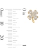 Thumbnail Image 3 of 10K Gold CZ Four Leaf Clover Studs
