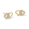 Thumbnail Image 1 of 10K Gold CZ Double Heart Studs