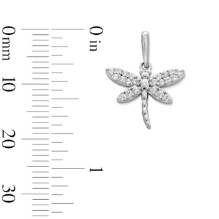 Sterling Silver CZ Dragonfly Necklace Charm