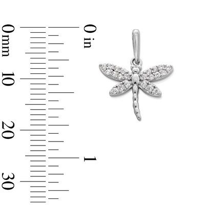 Sterling Silver CZ Dragonfly Necklace Charm
