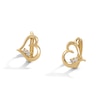 Thumbnail Image 1 of 10K Gold CZ Open Heart Huggie Hoops