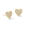 Thumbnail Image 1 of 10K Gold CZ Pavé Heart Studs