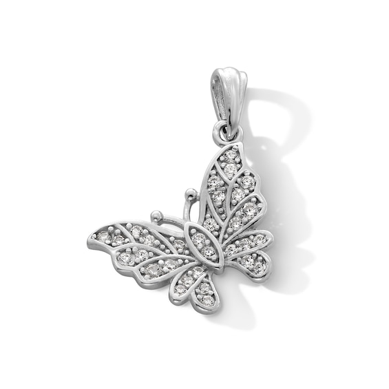 Sterling Silver CZ Butterfly Charm
