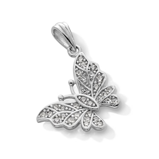Sterling Silver CZ Butterfly Charm