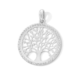 Sterling Silver CZ Tree of Life Charm