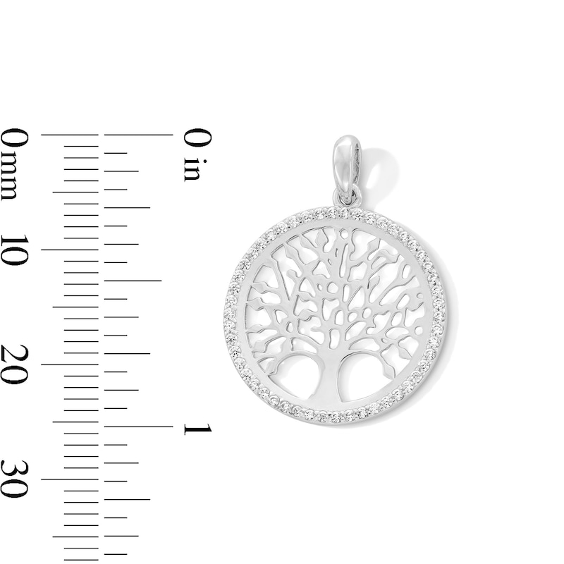 Main Image 2 of Solid Sterling Silver CZ Tree of Life Charm