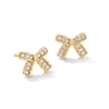 Thumbnail Image 1 of 10K Gold CZ Pavé Bow Studs