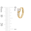 Thumbnail Image 3 of 10K Gold CZ Heart and Round Huggie Hoops