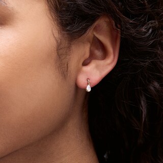 10K Gold CZ Teardrop Dangle Studs