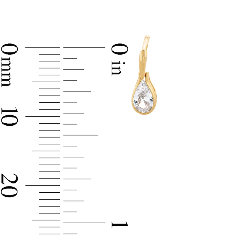 Main Image 3 of 10K Gold CZ Teardrop Dangle Studs