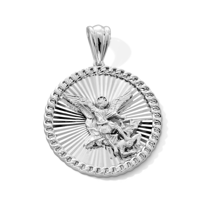Sterling Silver Saint Michael Medallion Necklace Charm