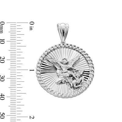 Sterling Silver Saint Michael Medallion Necklace Charm