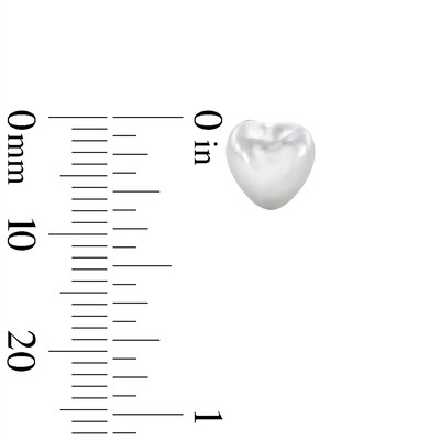 Sterling Silver and Simulated Pearl Heart Studs