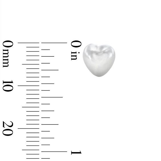 Sterling Silver and Simulated Pearl Heart Studs