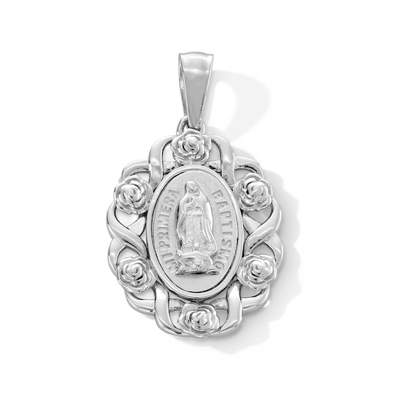 Sterling Silver First Baptism Our Lady of Guadalupe Necklace Charm