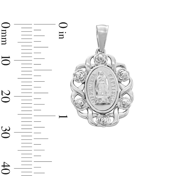 Sterling Silver First Baptism Our Lady of Guadalupe Necklace Charm