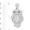 Thumbnail Image 2 of Sterling Silver Red CZ Owl Necklace Charm