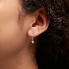 Thumbnail Image 2 of 10K Gold CZ Pavé Star Dangle Chain Studs